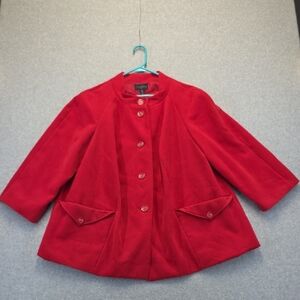 Investments NWT Red Button Front Swing Jacket Plus Size 20W